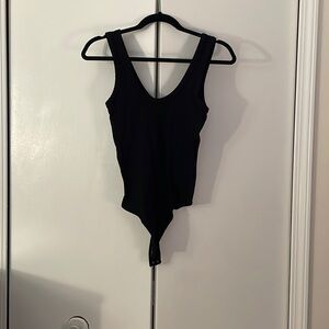 Black ribbed scoop neck Abercrombie and fitch body suit.